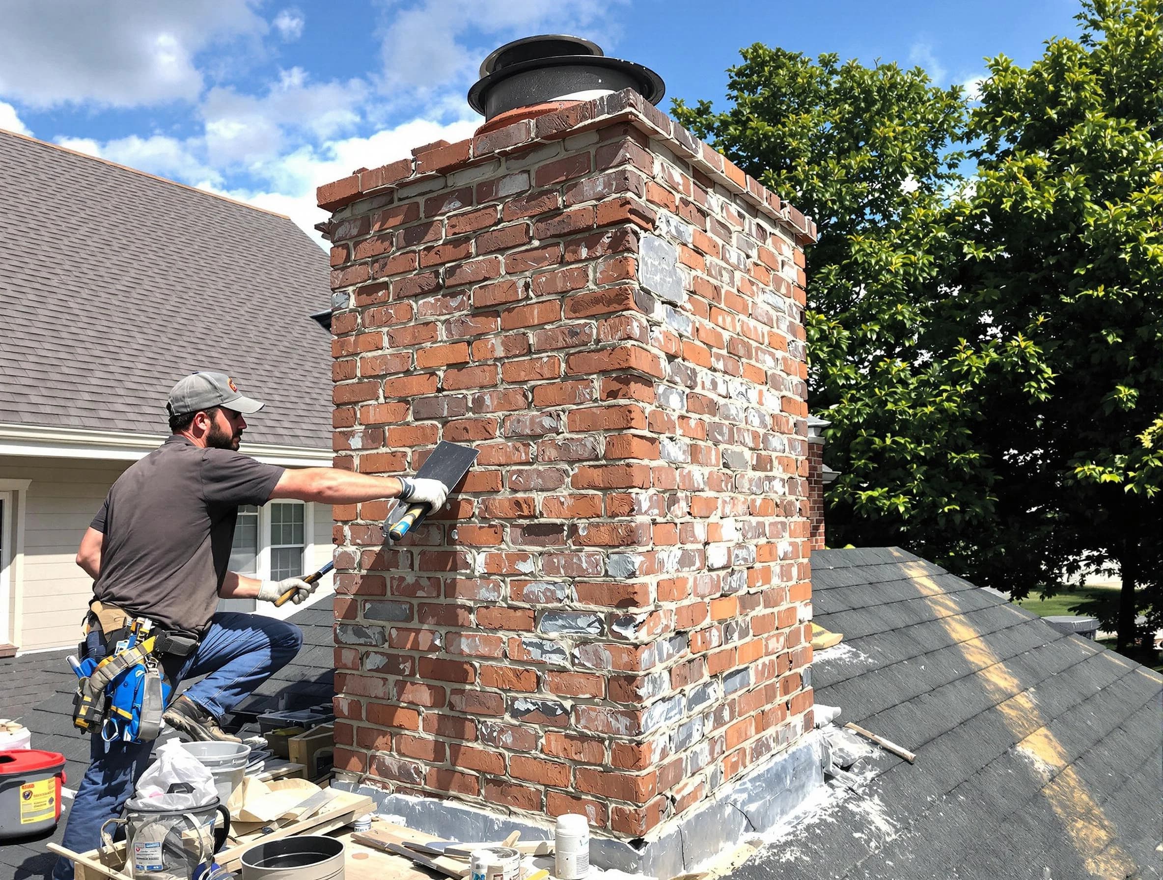 Completed chimney rebuild by Avondale Estates Chimney Sweep in Avondale Estates, GA