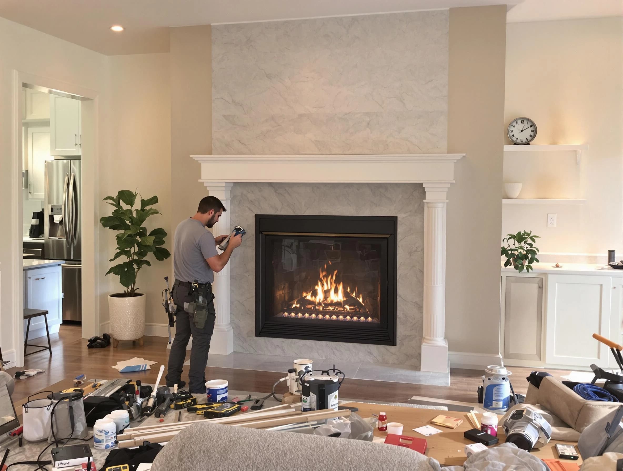 Newly installed fireplace by Avondale Estates Chimney Sweep in Avondale Estates, GA