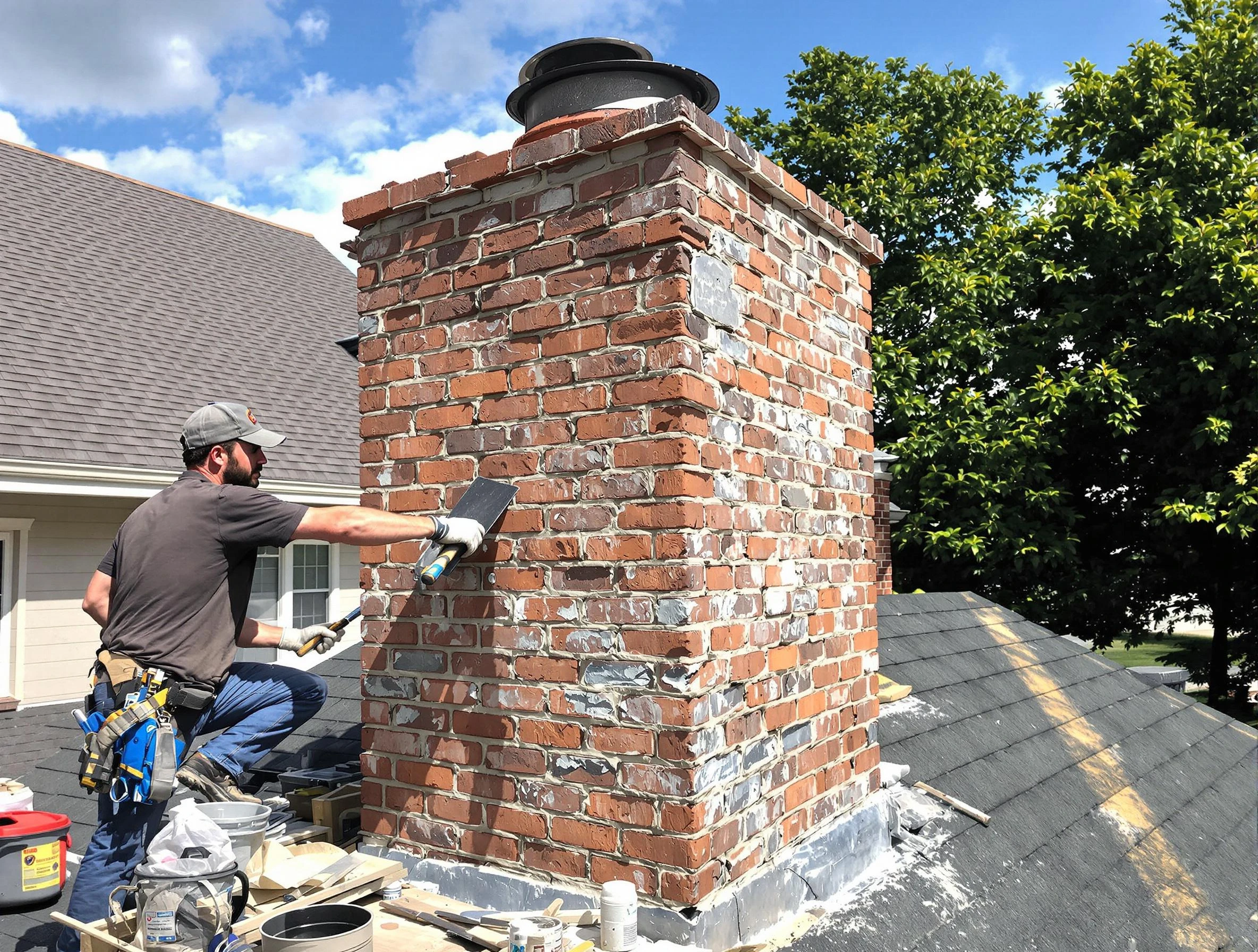 Completed chimney rebuild by Avondale Estates Chimney Sweep in Avondale Estates, GA