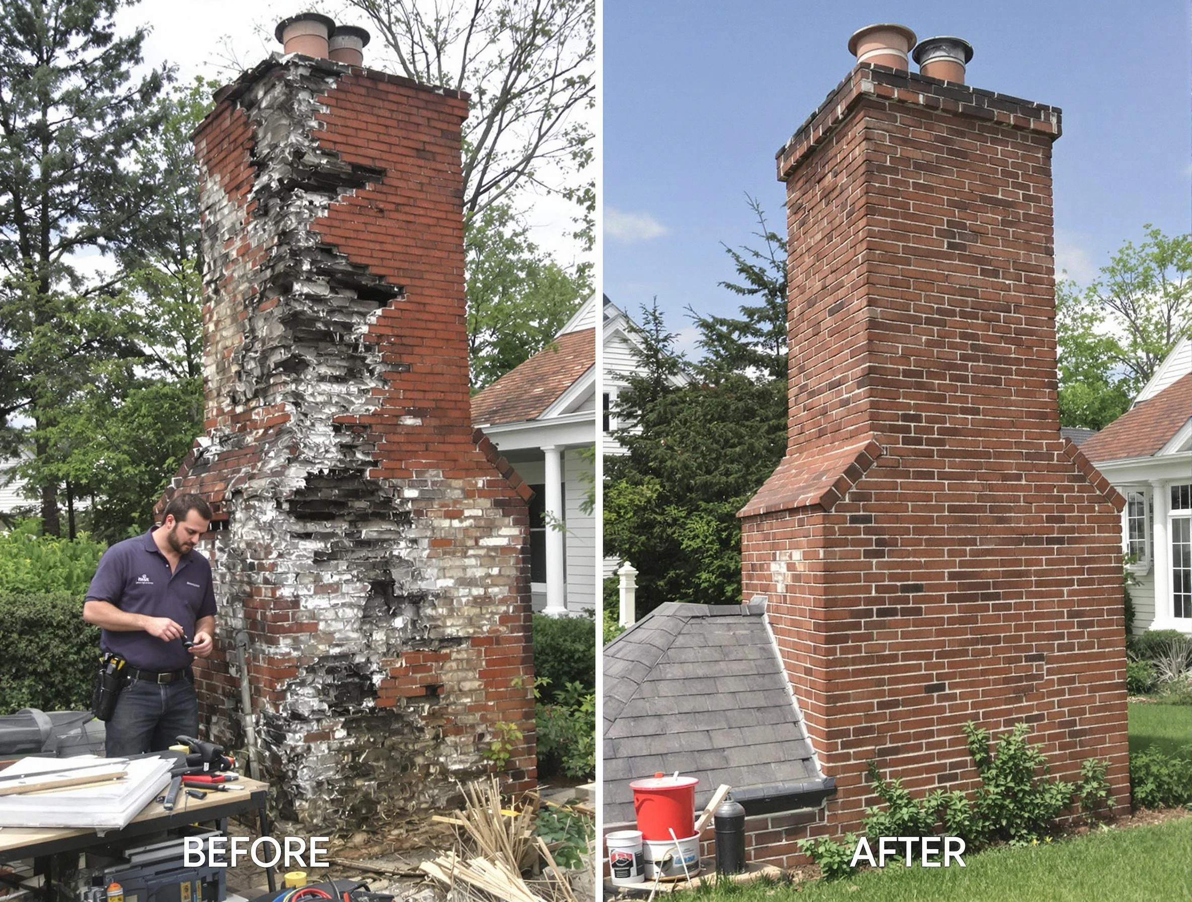 Avondale Estates Chimney Sweep performing a full chimney restoration in Avondale Estates, GA
