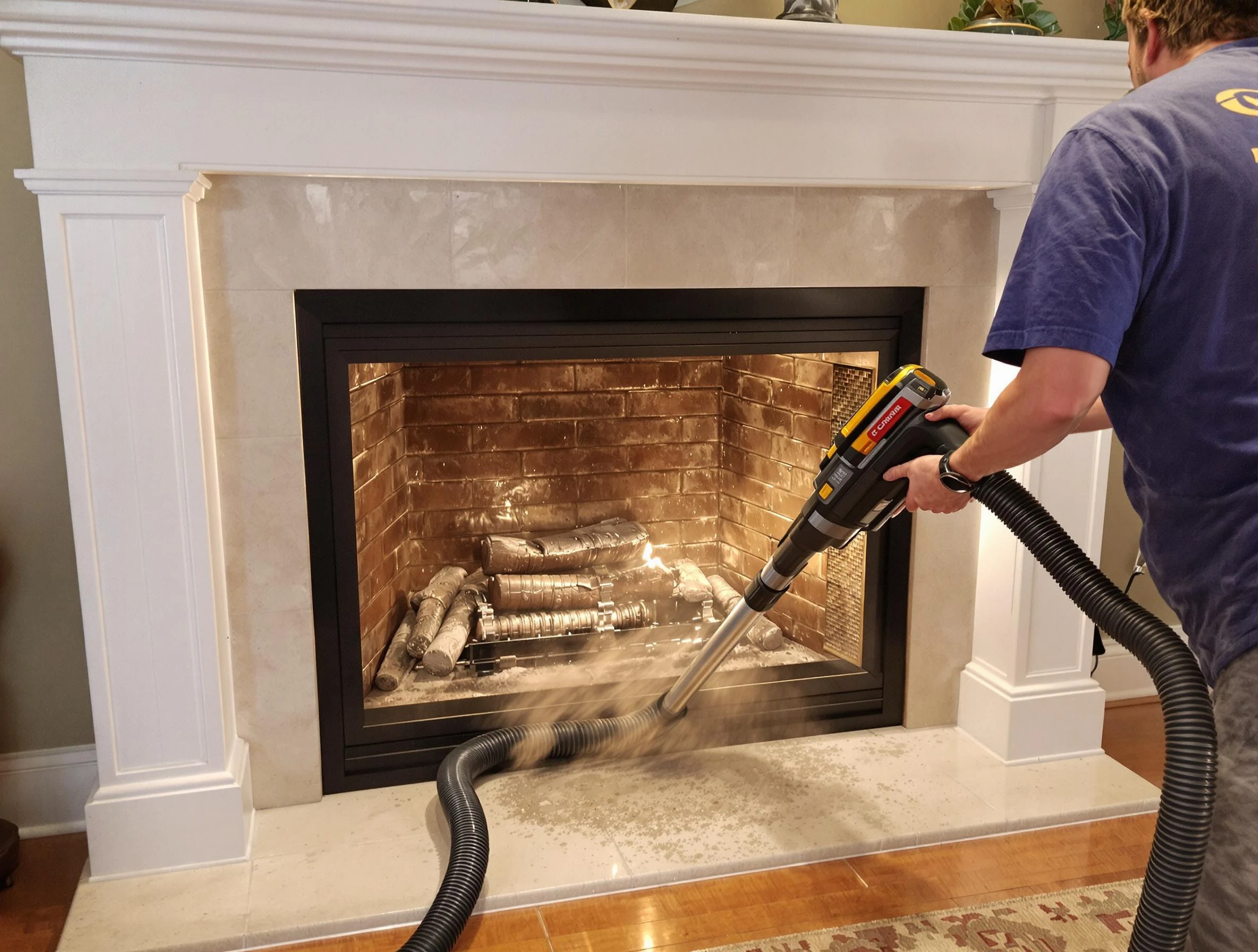 Fireplace cleaning performed by Avondale Estates Chimney Sweep in Avondale Estates, GA