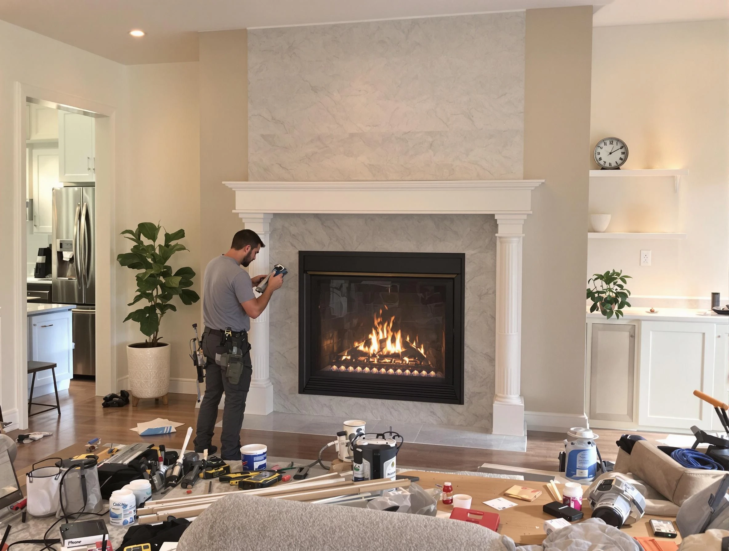 Newly installed fireplace by Avondale Estates Chimney Sweep in Avondale Estates, GA